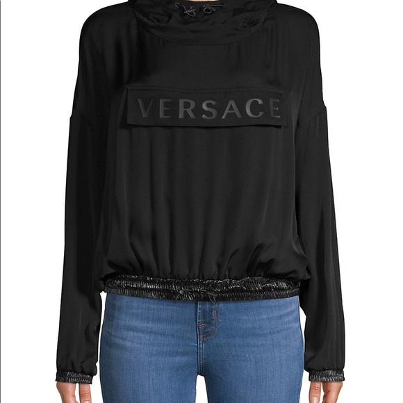 Versace Silk Logo Blouson Hoodie